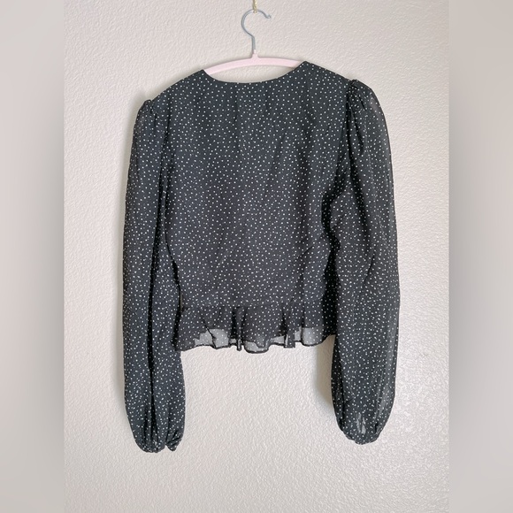 JILL JILL STUART Women's Wrap Top Foil Printed Chiffon - Picture 5 of 7